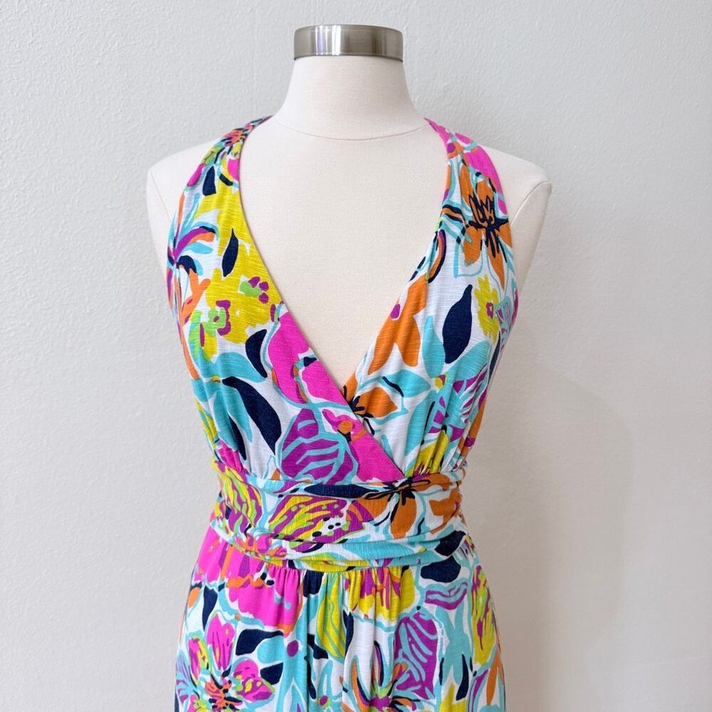Lilly Pulitzer Amada Maxi Dress Besame Mucho XL RARE Bow Hemmed - Picture 3 of 10